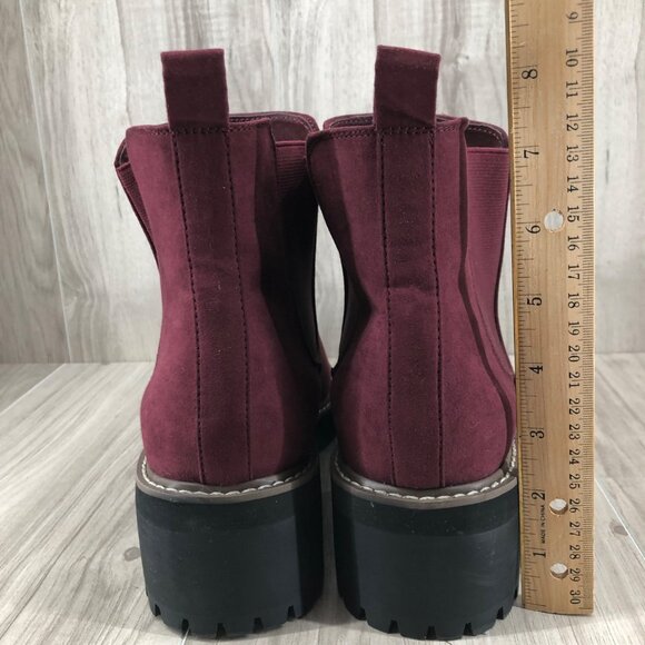 Lane Bryant Ankle Boots Womens 10.5W Burgundy Slip On Chelsea Booties - Picture 9 of 10